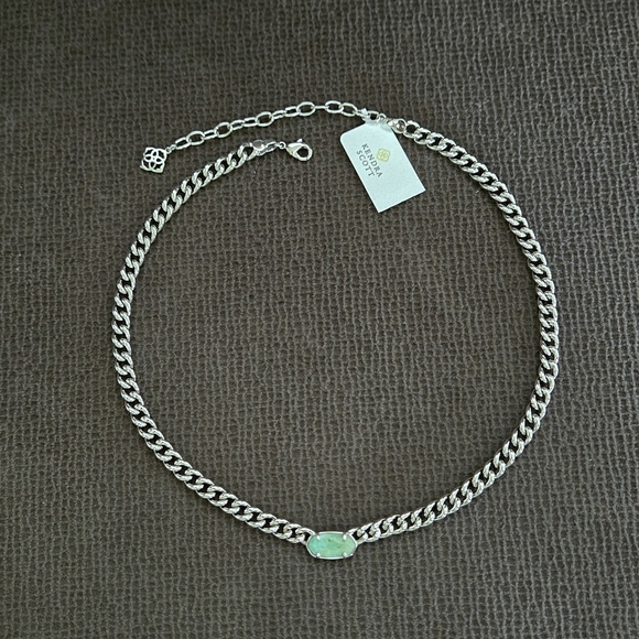 Kendra Scott "Grier" Pendant Necklace in Silver🤍 Sea🌊 Green💚 Chrysocolla - Picture 2 of 16